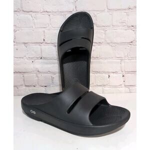 OOFOS OOahh Recovery Slides Men's Size 10 Black Sport Flex Sandals Women's Sz 12